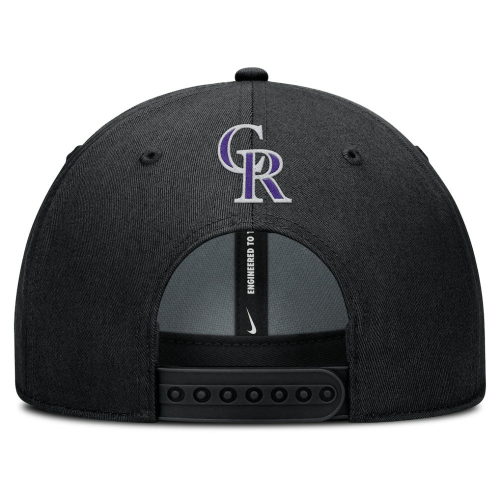 Colorado Rockies Rise Gaberdine Adjustable Hat - Black | Nike