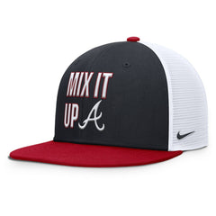 Atlanta Braves Pro Performance Trucker Snapback Hat - Navy/Red | Nike