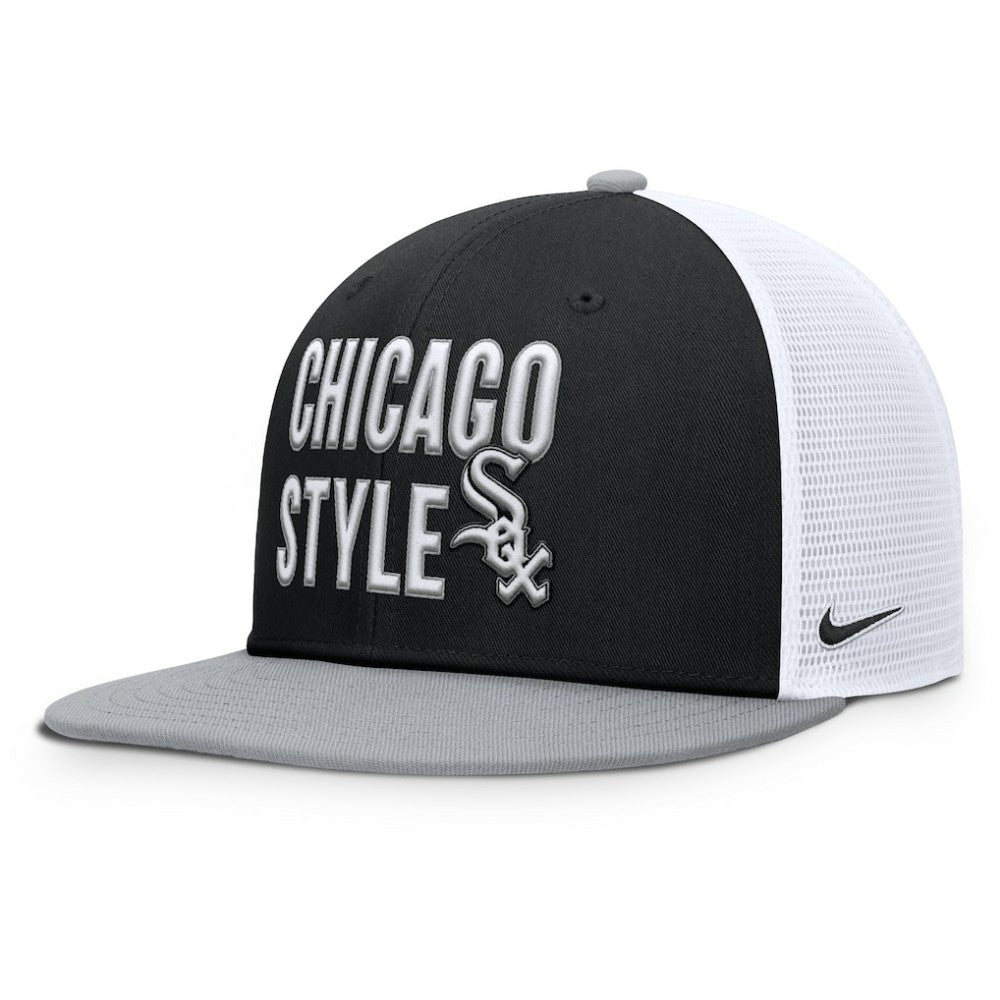 Chicago White Sox Pro Trucker Snapback Hat - Black | Nike