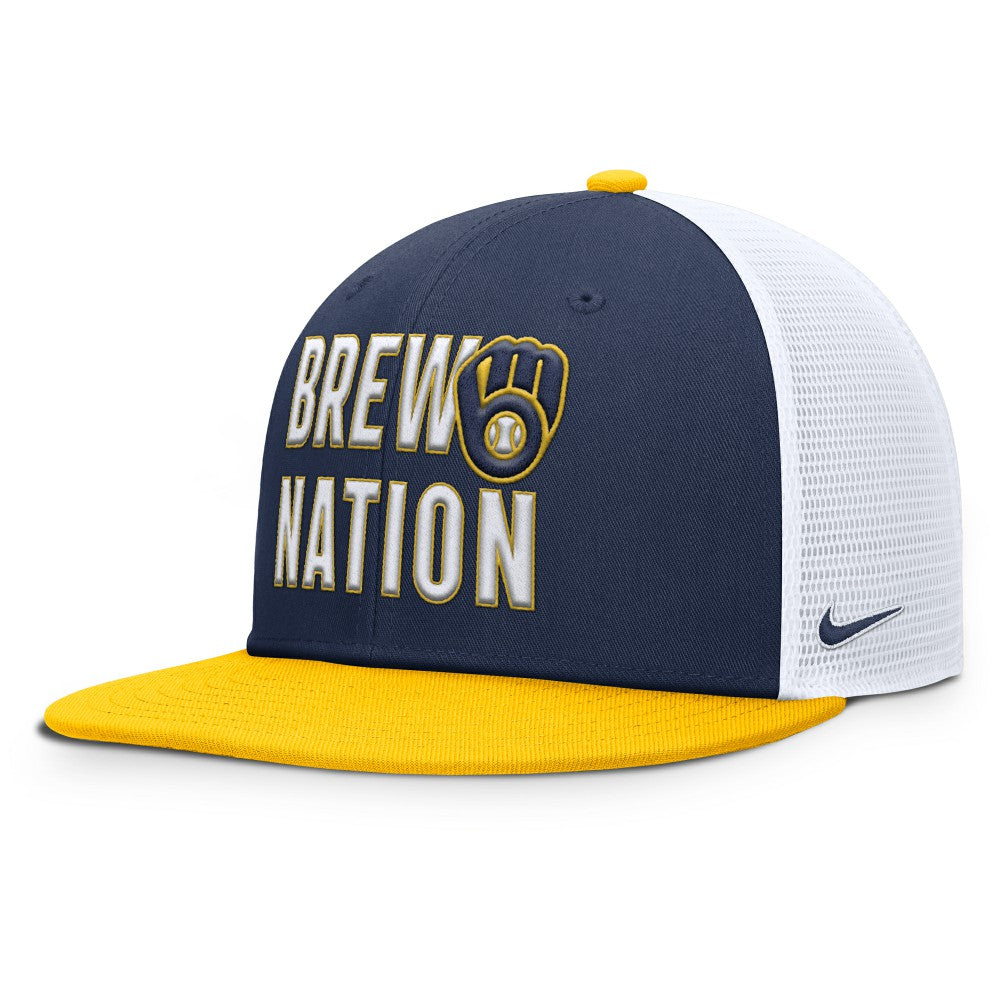 Milwaukee Brewers Pro Trucker Snapback Hat - Navy | Nike