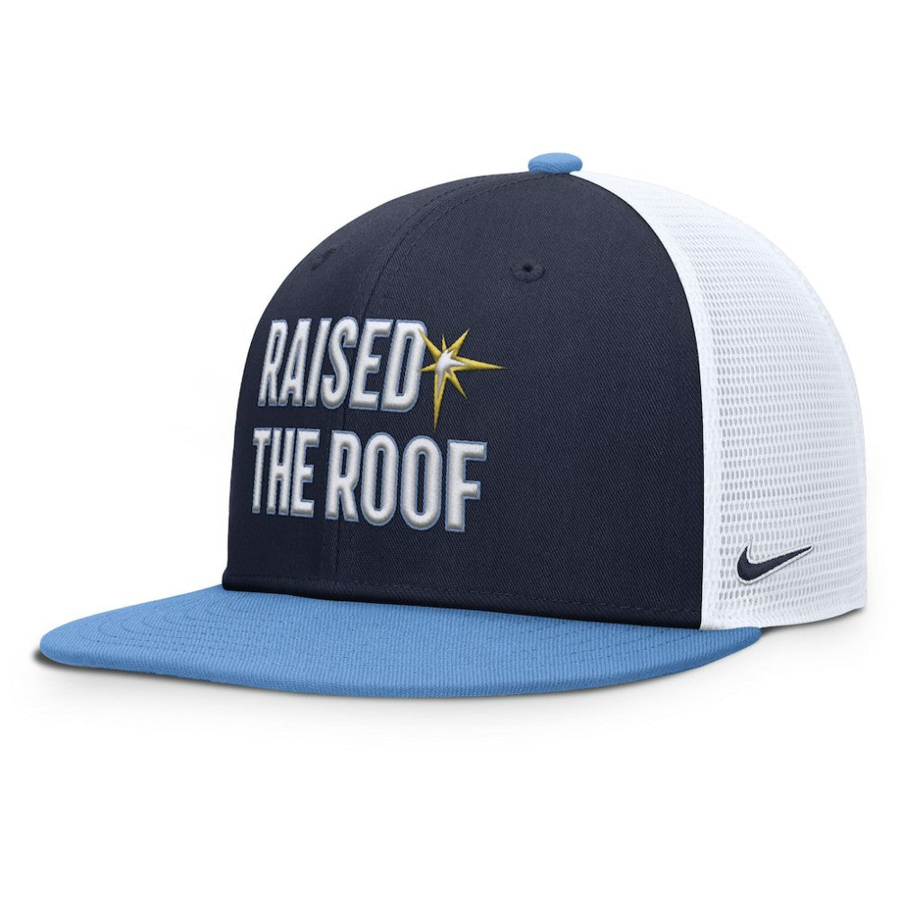 Tampa Bay Rays Pro Performance Trucker Snapback Hat - Navy/Light Blue | Nike