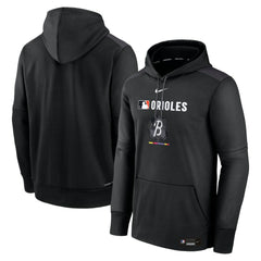 Baltimore Orioles Authentic Collection City Connect Therma Pullover Hoodie - Black | Nike