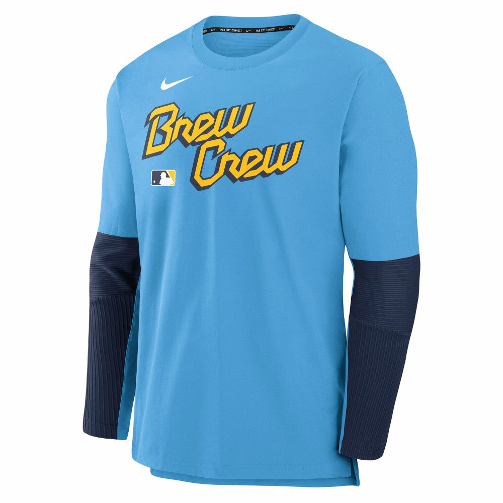 Milwaukee Brewers 2025 City Connect Authentic Collection Player Dri-FIT Lightweight Pullover - Light Blue | Nike