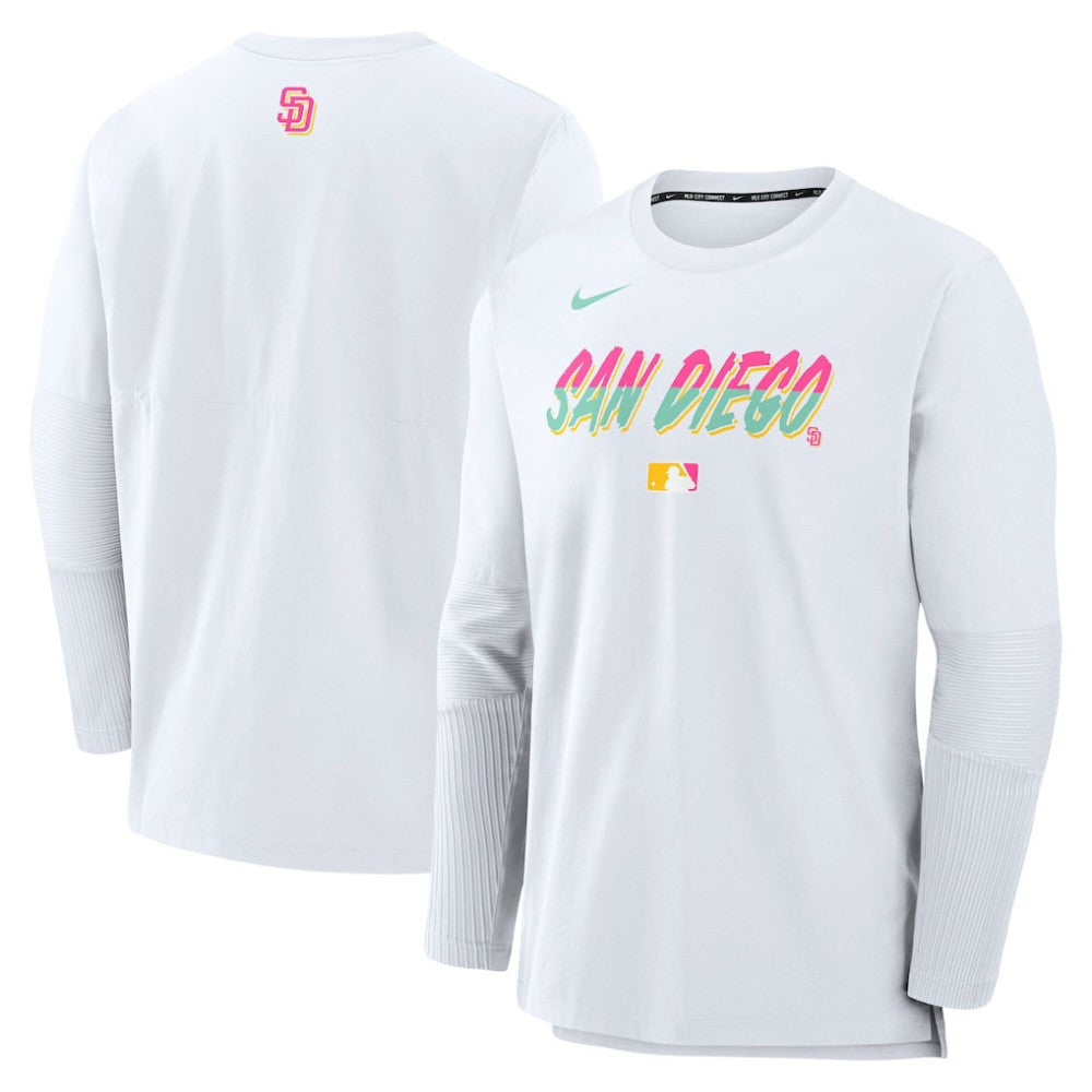 San Diego Padres 2025 City Connect Authentic Collection Player Dri-FIT Lightweight Pullover - White | Nike