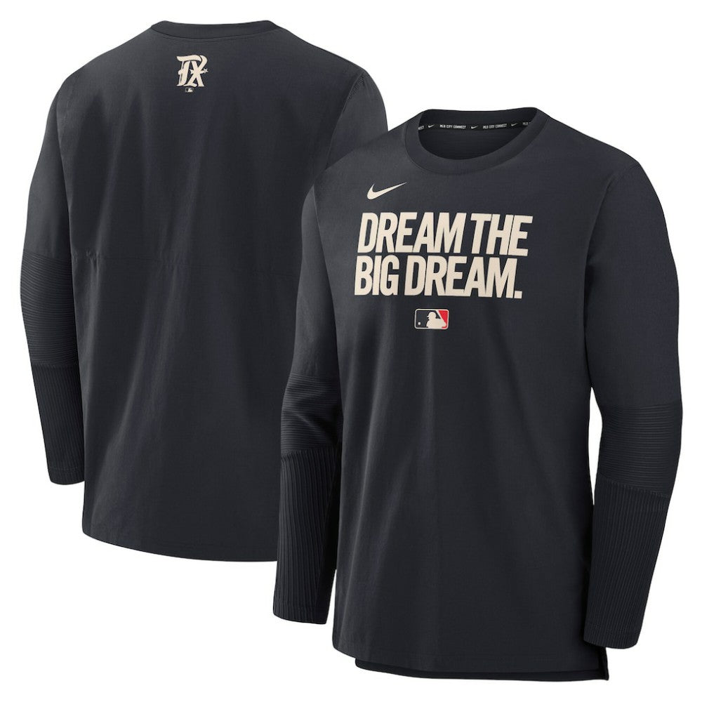 Texas Rangers 2025 City Connect Authentic Collection Player Dri-FIT Lightweight Pullover - Black | Nike