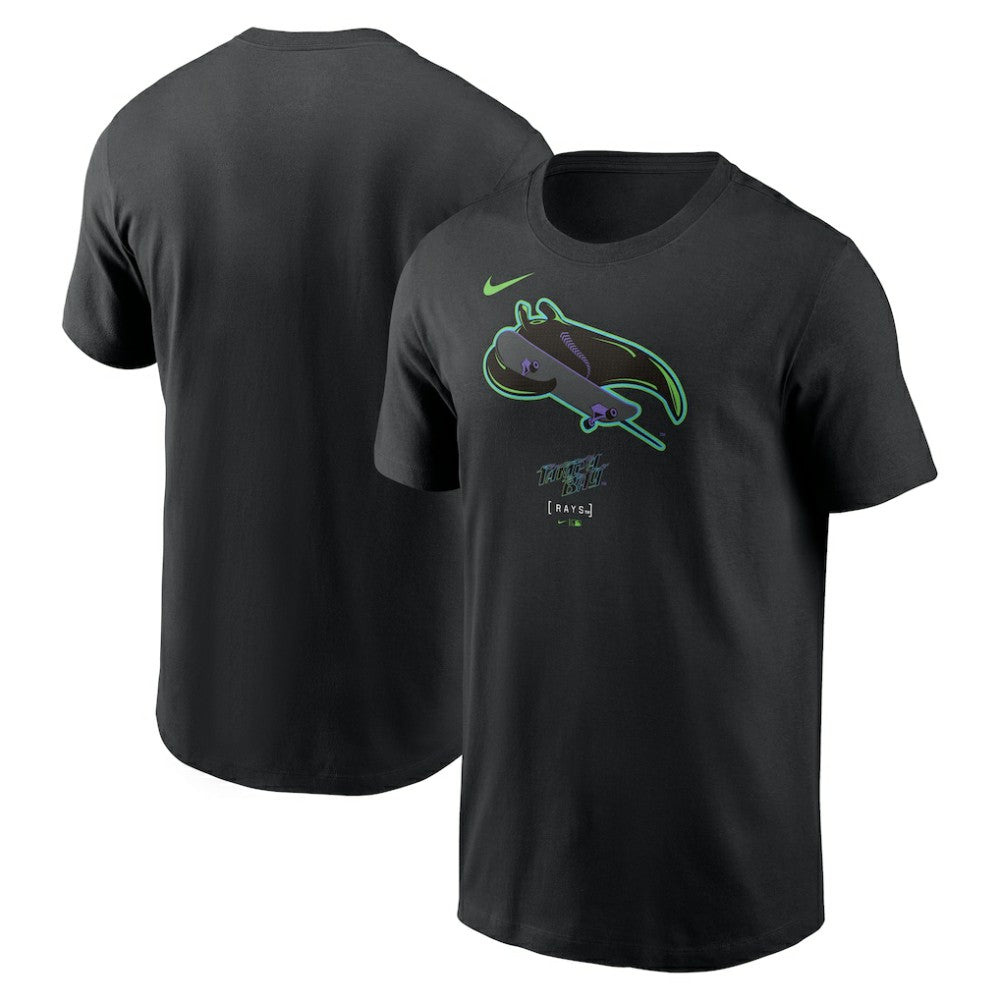 Tampa Bay Rays City Connect Large Logo T-Shirt - Black | Nike