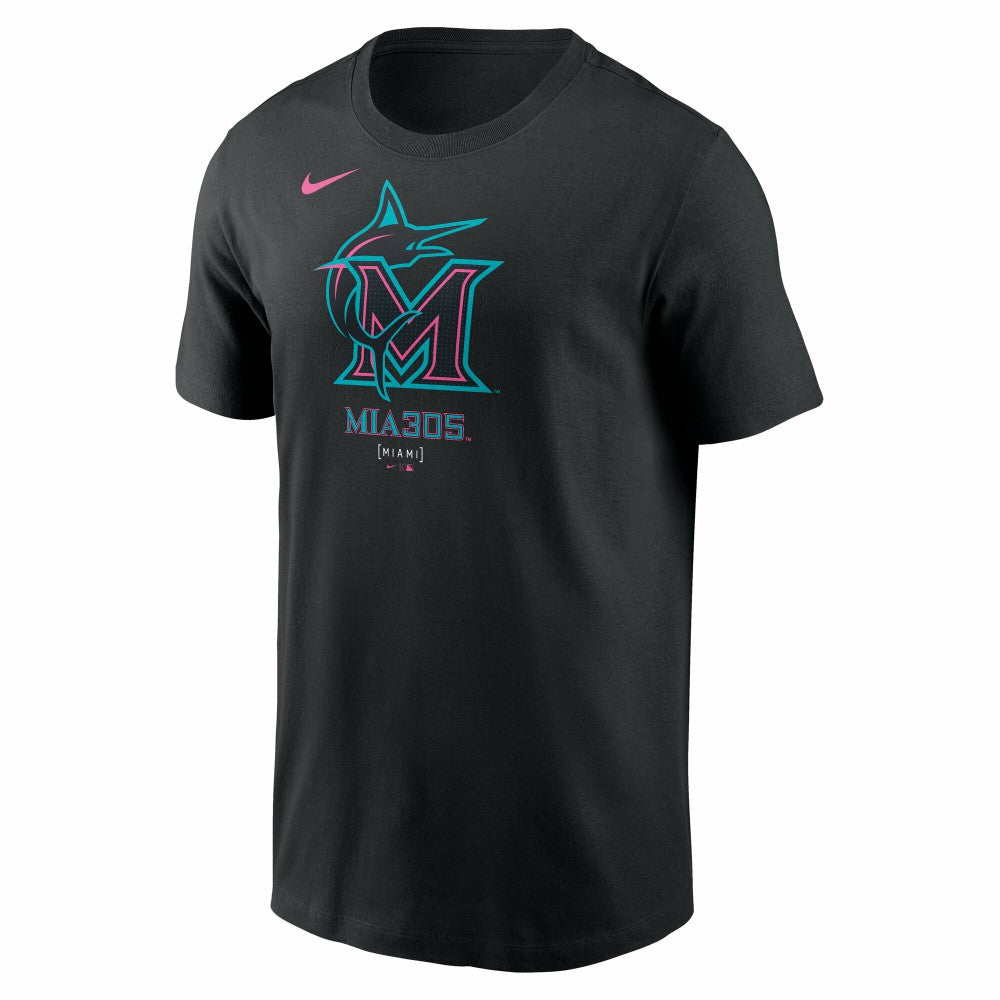 Miami Marlins 2025 City Connect Large Logo T-Shirt - Black | Nike