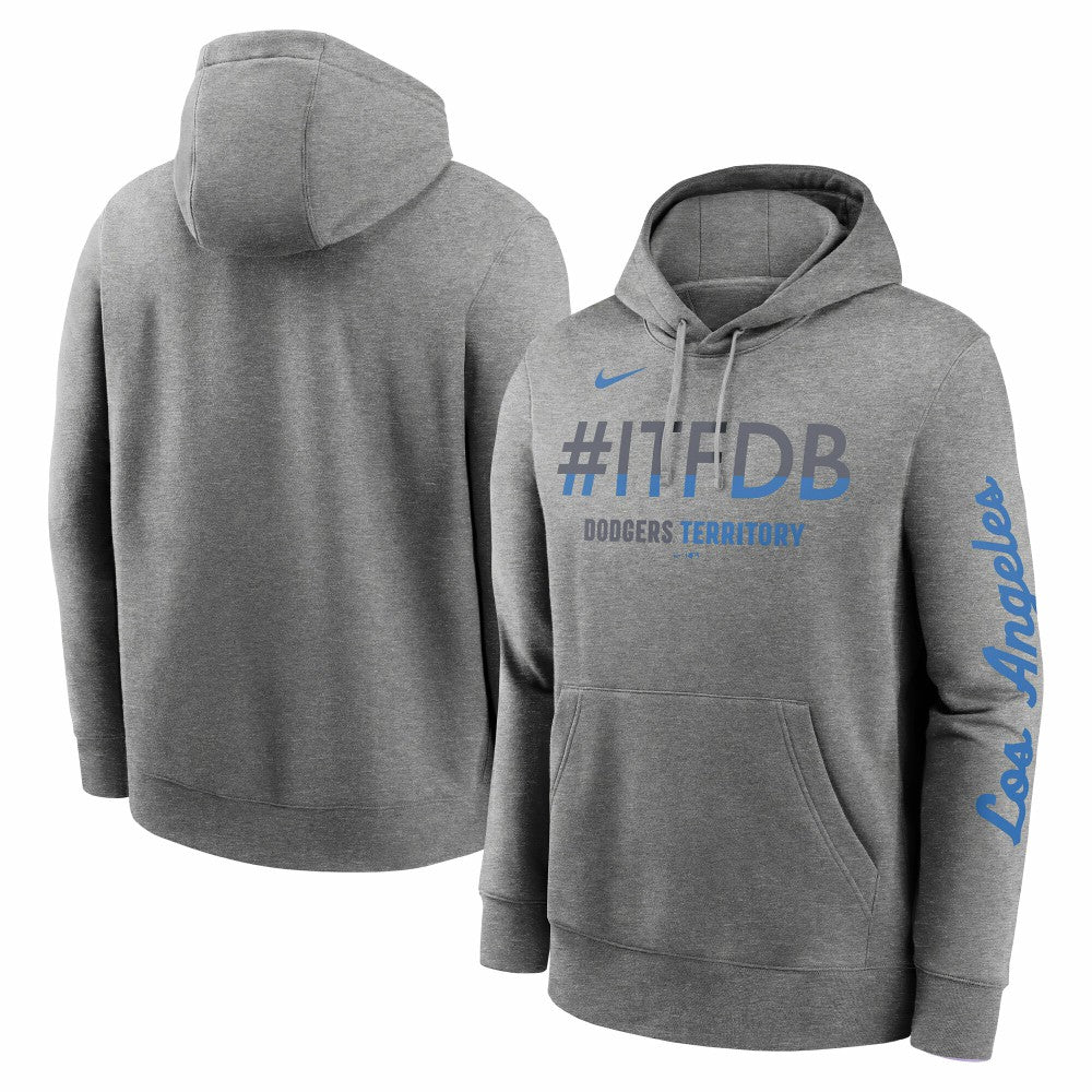 Los Angeles Dodgers City Connect Club Hoodie - Heather Charcoal | Nike
