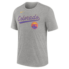 Colorado Rockies City Connect Script Tri-Blend T-Shirt - Heather Charcoal | Nike