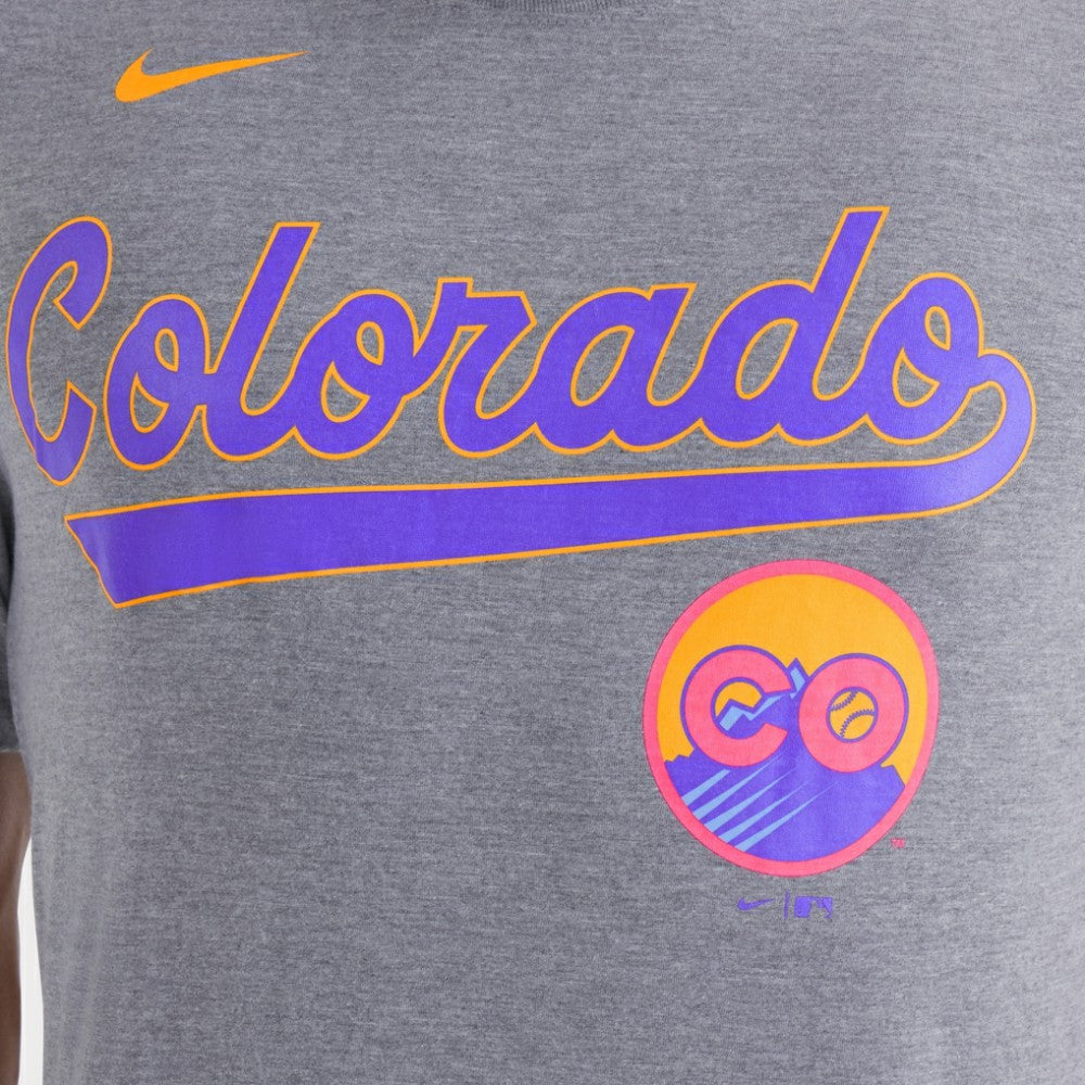 Colorado Rockies City Connect Script Tri-Blend T-Shirt - Heather Charcoal | Nike