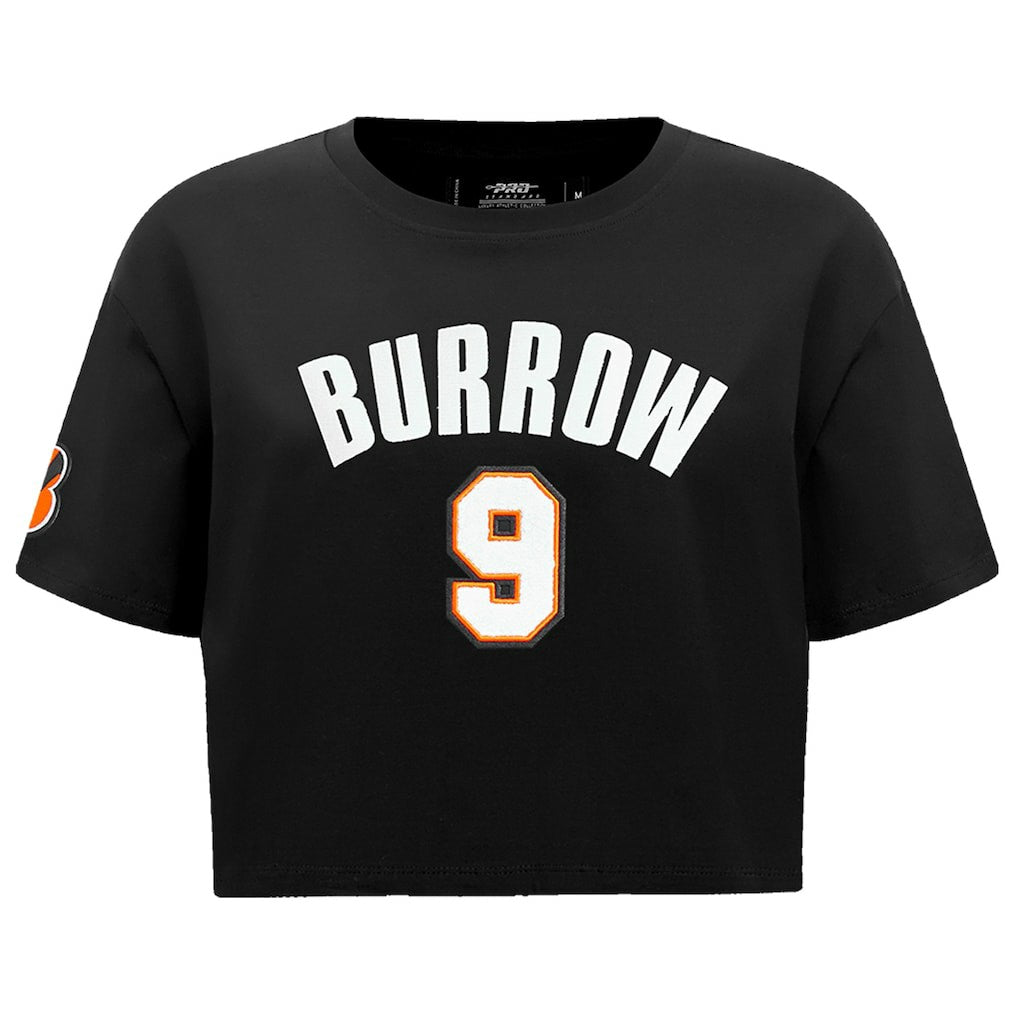 Joe Burrow Cincinnati Bengals Pro Standard Women's Player Name & Number Cropped Boxy T-Shirt - Black on sale