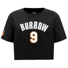 Joe Burrow Cincinnati Bengals Pro Standard Women's Player Name & Number Cropped Boxy T-Shirt - Black on sale