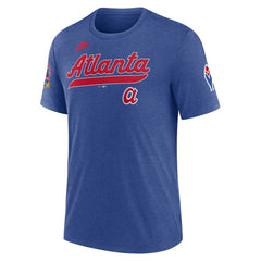 Atlanta Braves Cooperstown Collection Eras Tri-Blend T-Shirt - Heather Royal | Nike