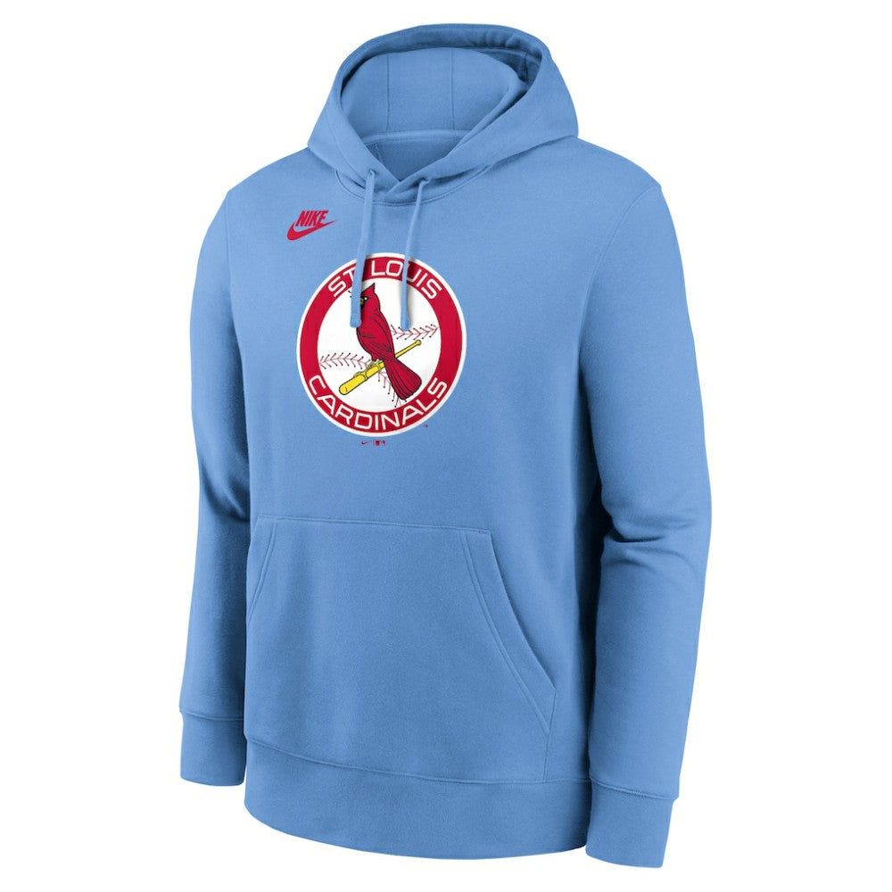 St. Louis Cardinals Cooperstown Collection Logo Club Hoodie - Light Blue | Nike