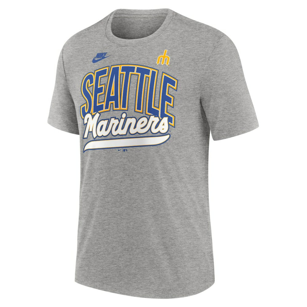 Seattle Mariners Cooperstown Collection Retro Tri-Blend T-Shirt - Heather Gray | Nike