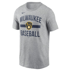 Milwaukee Brewers  Arched T-Shirt - Heather Gray | Nike