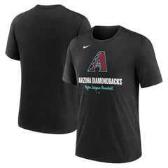 Arizona Diamondbacks Logo Tri-Blend T-Shirt - Heather Black | Nike