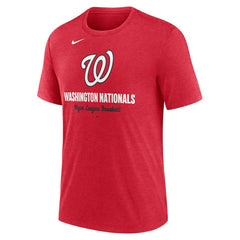 Washington Nationals Logo Tri-Blend T-Shirt - Heather Red | Nike