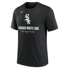 Chicago White Sox Logo Tri-Blend T-Shirt - Heather Black | Nike