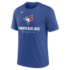 Toronto Blue Jays Logo Tri-Blend T-Shirt - Heather Royal | Nike