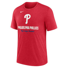 Philadelphia Phillies Logo Tri-Blend T-Shirt - Heather Red | Nike