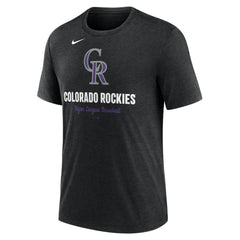 Colorado Rockies Logo Tri-Blend T-Shirt - Heather Black | Nike