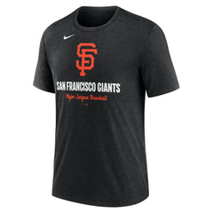 San Francisco Giants Logo Tri-Blend T-Shirt - Heather Black | Nike