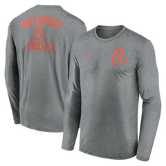 Baltimore Orioles 2-Hit Legend Dri-FIT Long Sleeve T-Shirt - Heather Charcoal | Nike