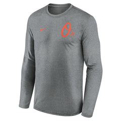 Baltimore Orioles 2-Hit Legend Dri-FIT Long Sleeve T-Shirt - Heather Charcoal | Nike