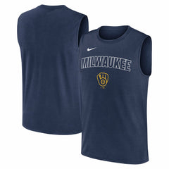 Milwaukee Brewers Knockout Dri-FIT Muscle Tank Top - Navy | Nike