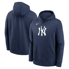 New York Yankees Logo Club Fleece Hoodie - Navy | Nike