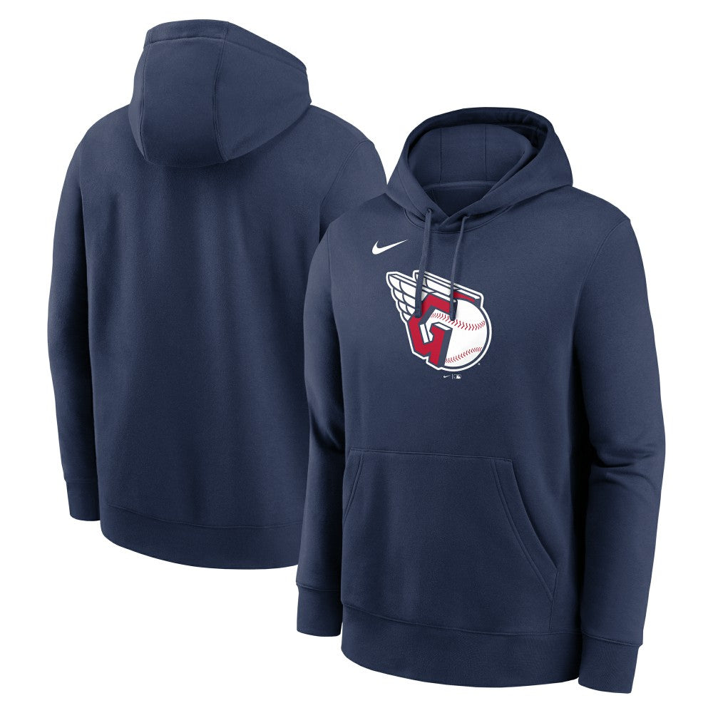 Cleveland Guardians Logo Club Fleece Hoodie - Navy | Nike