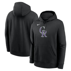Colorado Rockies Logo Club Fleece Hoodie - Black | Nike