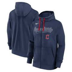 Cleveland Guardians Knockout Script Full-Zip Hoodie - Navy | Nike