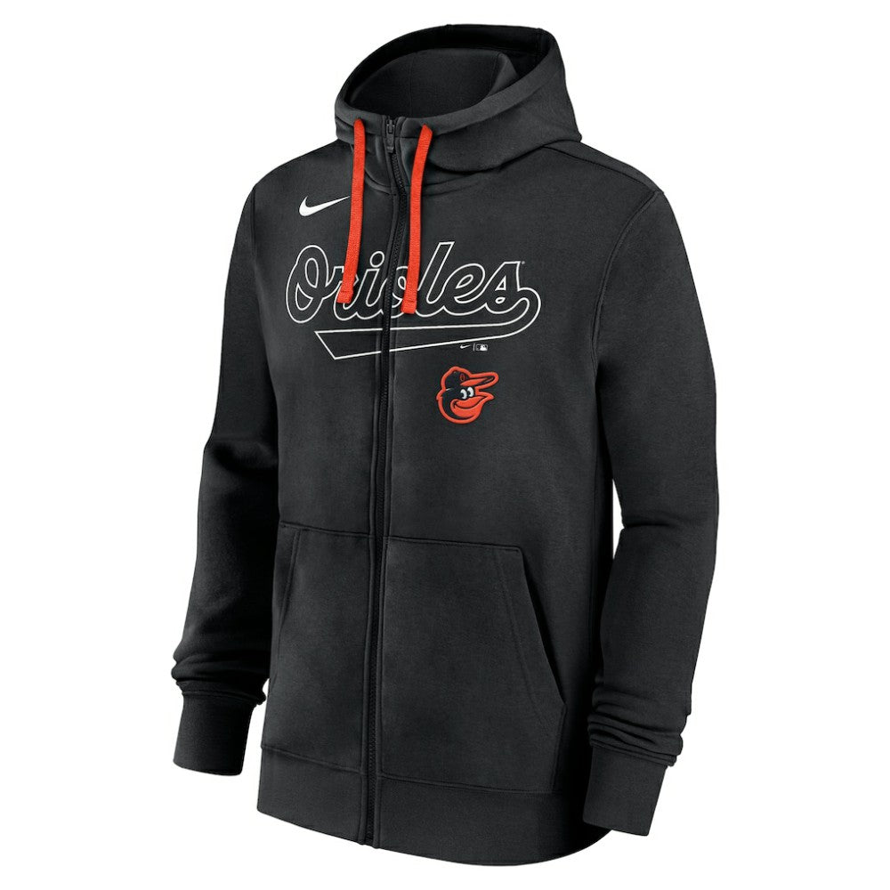 Baltimore Orioles Knockout Script Full-Zip Hoodie - Black | Nike