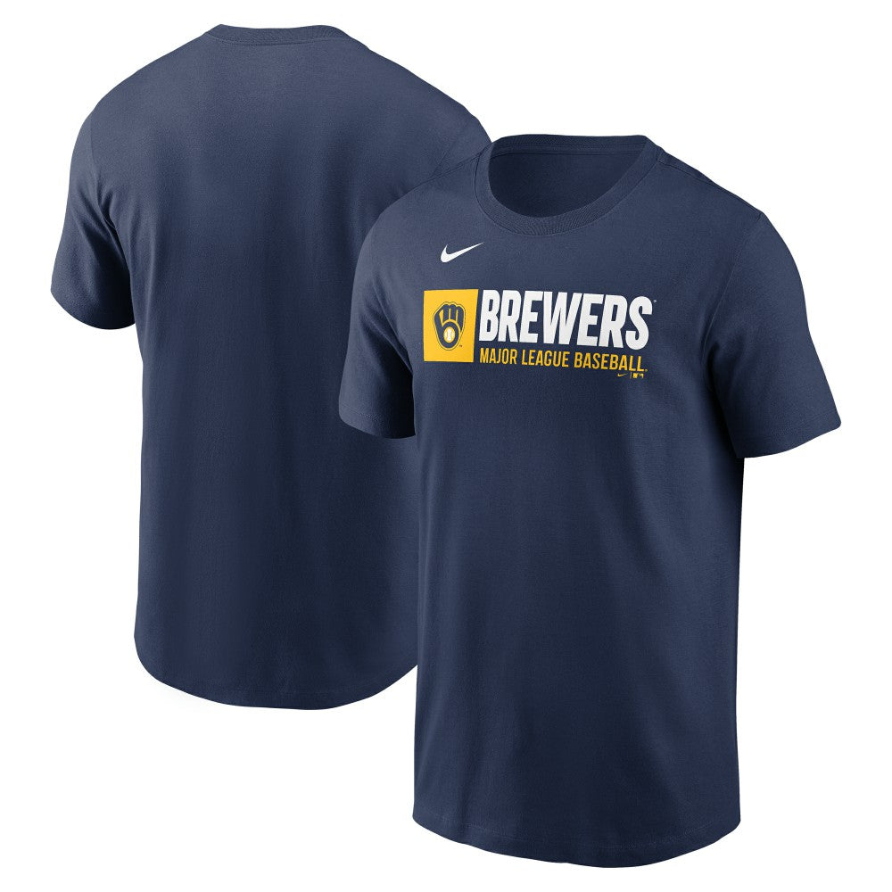 Milwaukee Brewers Team Block T-Shirt - Navy | Nike