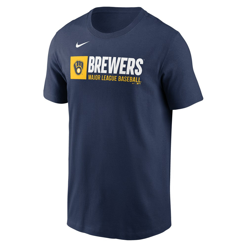 Milwaukee Brewers Team Block T-Shirt - Navy | Nike