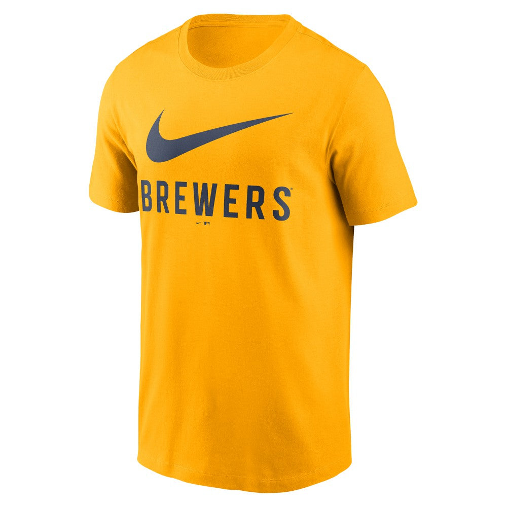 Milwaukee Brewers Swoosh T-Shirt - Gold | Nike