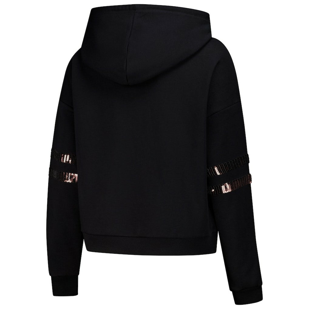 Cleveland Browns Cuce Women's Cropped Sequins Pullover Hoodie - Black cheap