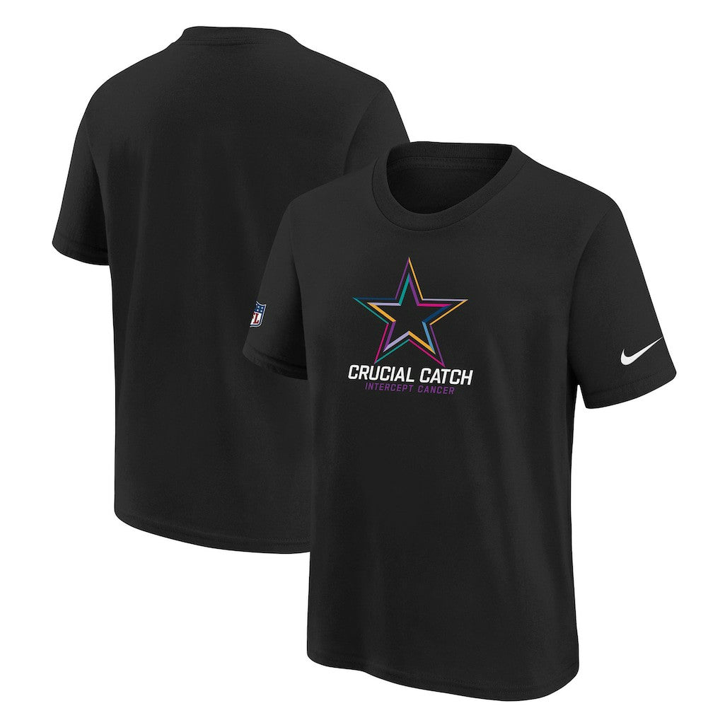 Dallas Cowboys Youth 2024 NFL Crucial Catch T-Shirt - Black | Nike for sale
