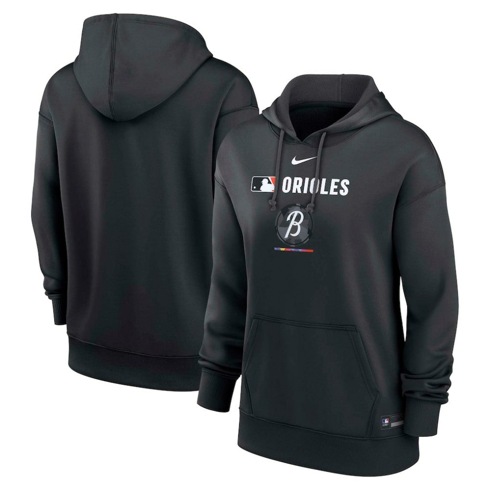 Baltimore Orioles Women's City Connect Authentic Collection Therma-FIT Hoodie - Black | Nike