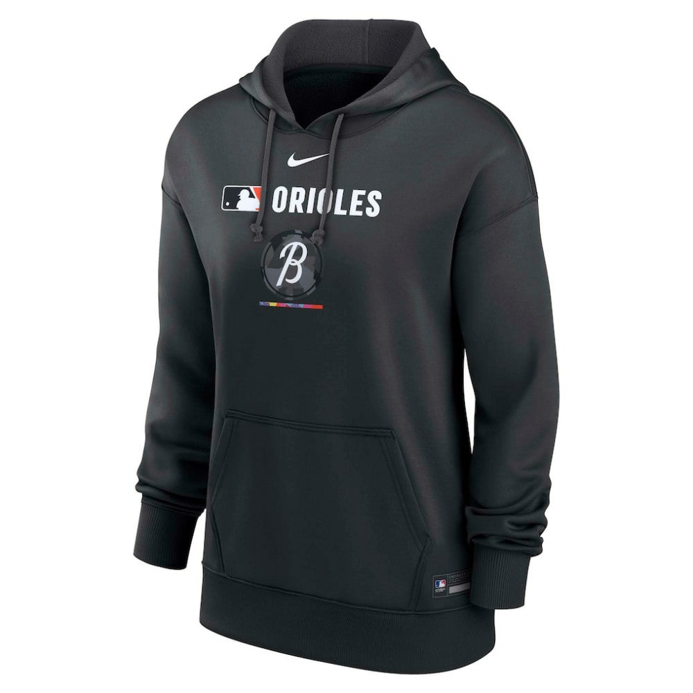 Baltimore Orioles Women's City Connect Authentic Collection Therma-FIT Hoodie - Black | Nike
