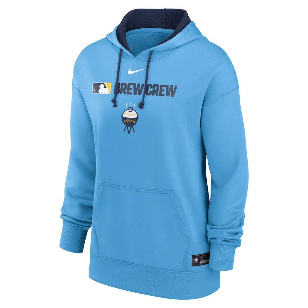 Milwaukee Brewers Women's City Connect Authentic Collection Therma-FIT Hoodie - Powder Blue | Nike