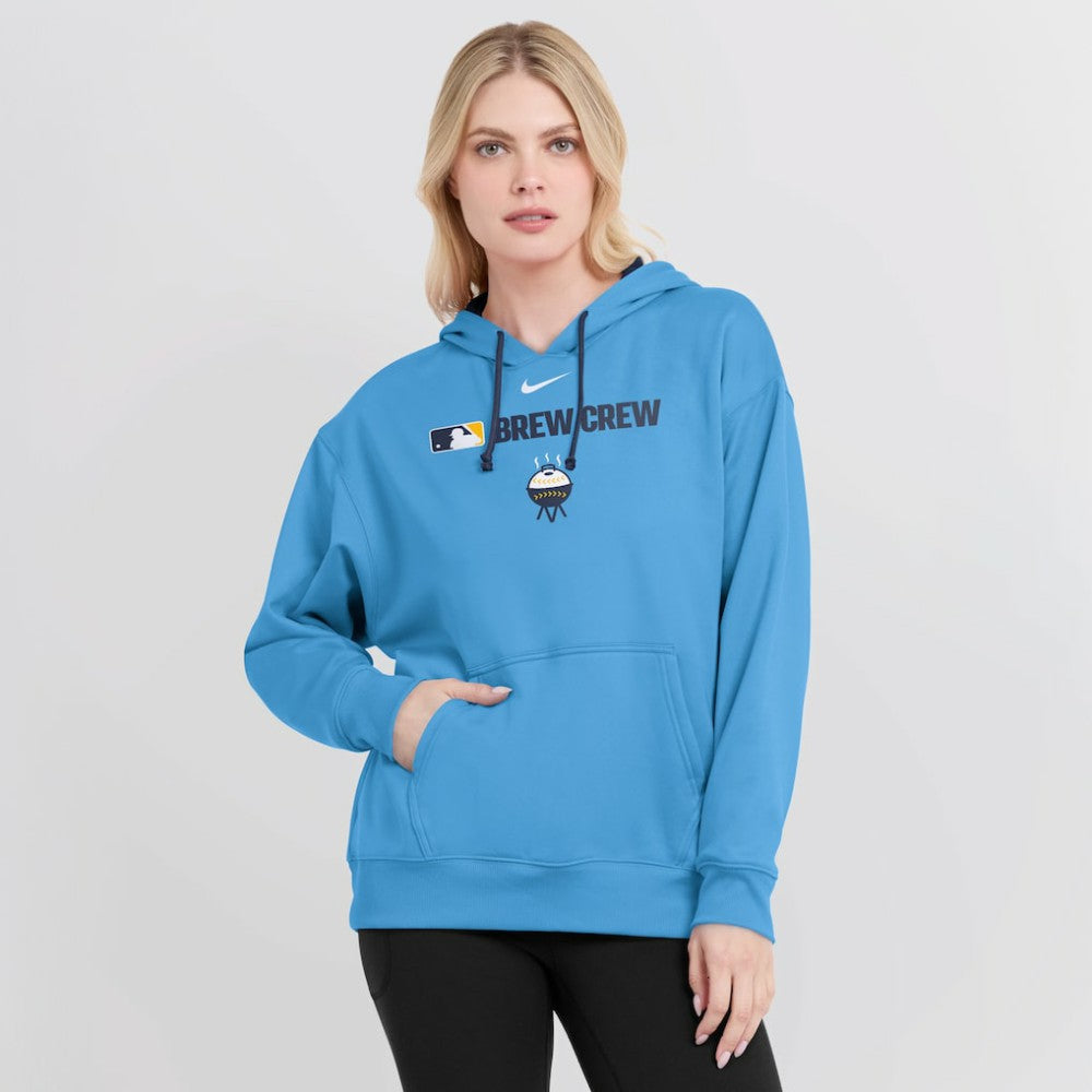 Milwaukee Brewers Women's City Connect Authentic Collection Therma-FIT Hoodie - Powder Blue | Nike