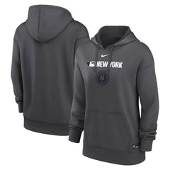 New York Mets Women's City Connect Authentic Collection Therma-FIT Hoodie - Anthracite | Nike