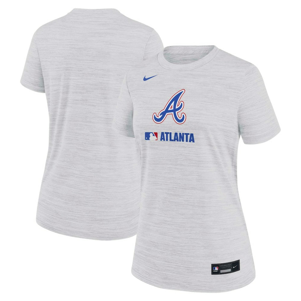 Atlanta Braves Women's Authentic Collection City Connect Velocity Dri-FIT T-Shirt - Ash | Nike