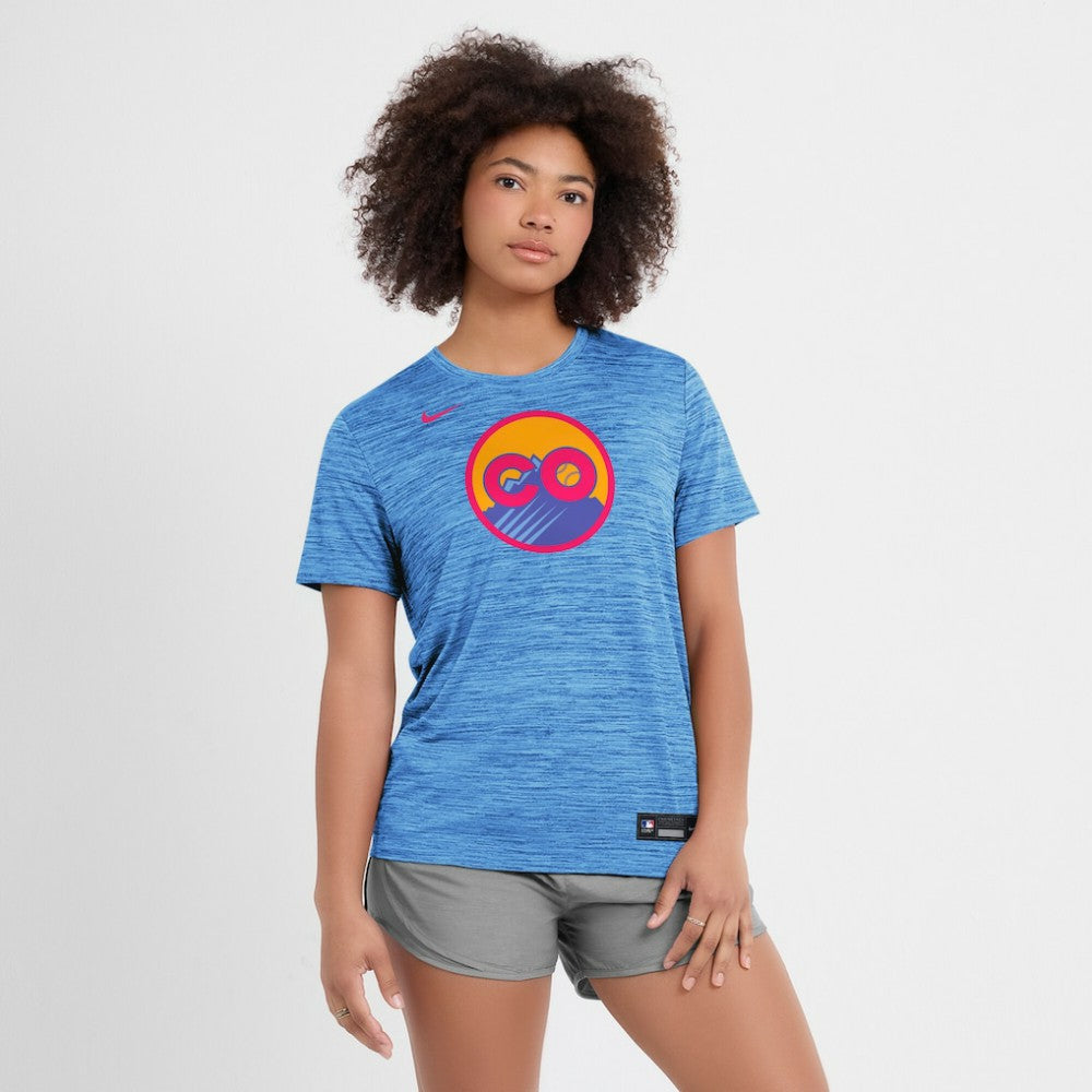 Colorado Rockies Women's 2025 City Connect Authentic Collection Velocity Dri-FIT T-Shirt - Blue | Nike