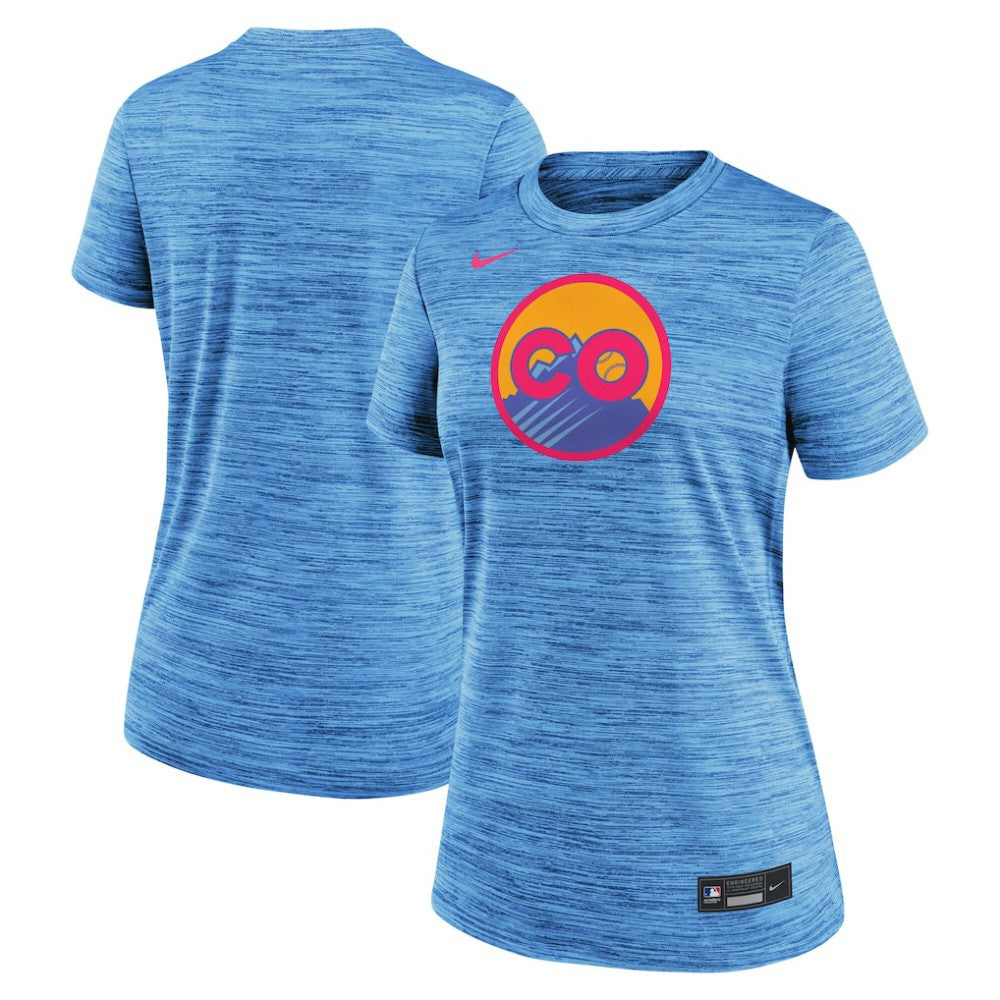 Colorado Rockies Women's 2025 City Connect Authentic Collection Velocity Dri-FIT T-Shirt - Blue | Nike