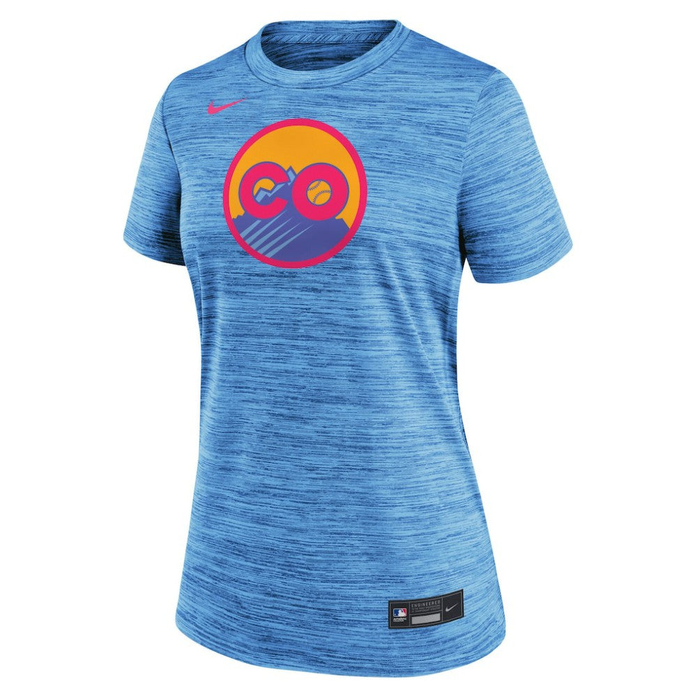 Colorado Rockies Women's 2025 City Connect Authentic Collection Velocity Dri-FIT T-Shirt - Blue | Nike