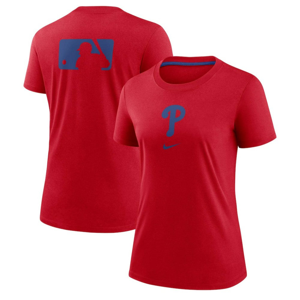 Philadelphia Phillies Women's Authentic Collection Early Work Tri-Blend T-Shirt - Red | Nike